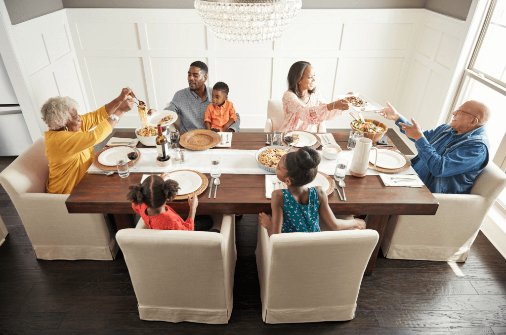 Family having breakfast at the dining table | Bay Country Floors