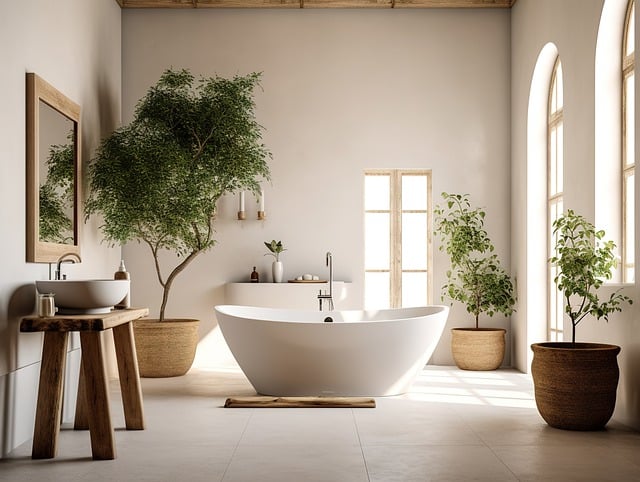 Bathroom tile with bath tub | Bay Country Floors